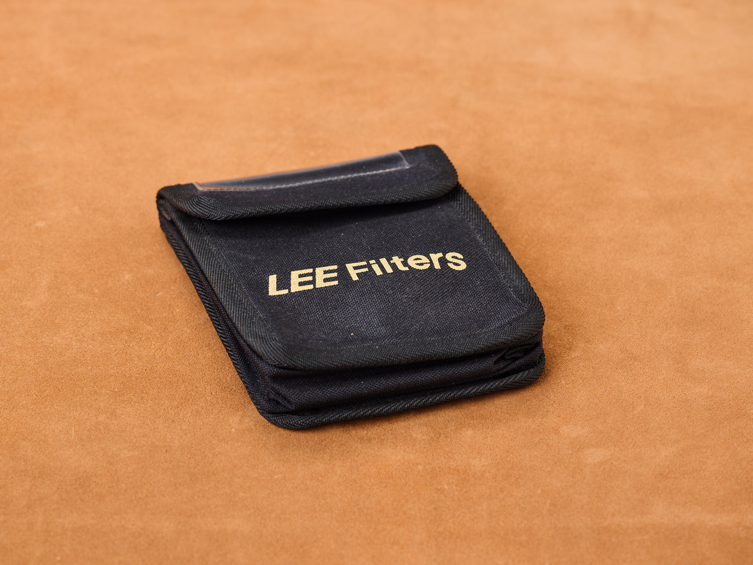 LEE Filters padded black fabric storage pouch with gold logo for lens filters